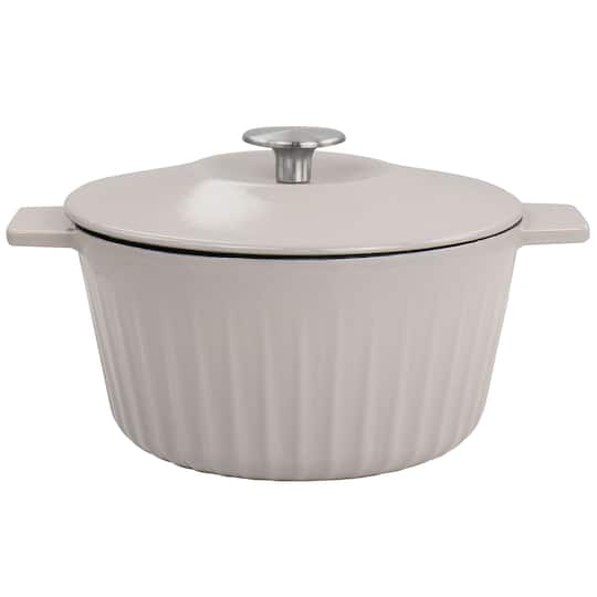 Martha Stewart 3qt. Light Taupe Enameled Cast Iron Dutch Oven with Lid